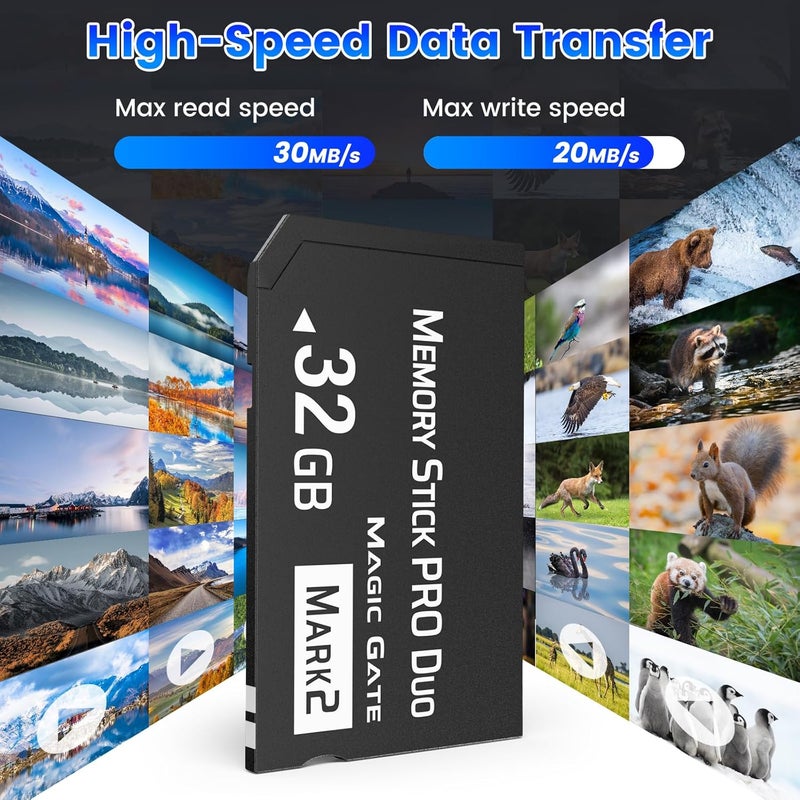 Pefishop MS 32GB Memory Stick Pro Duo Mark2,High Speed 32GB Memory Stick Duo Card Compatible with PSP Memory Stick Cards (32gb) - Image 2